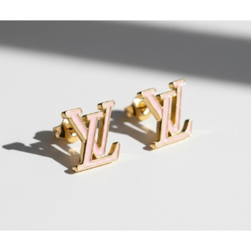 Louis Vuitton LV Iconic Enamel Earrings M01136 - Pink (LVXX009) - Picture 3 of 7
